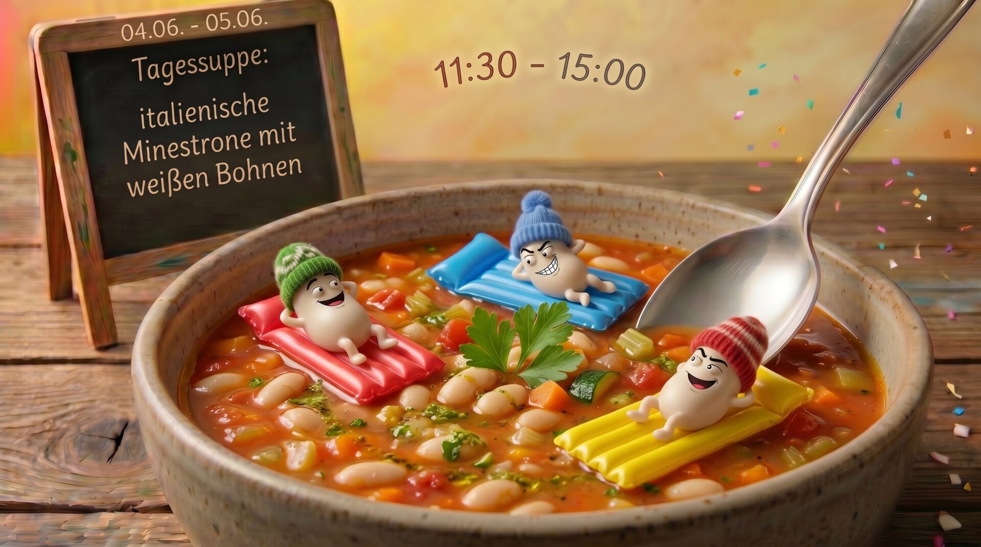Tagessuppe immer Donnerstags und Freitags 11:30 - 15:00 Uhr