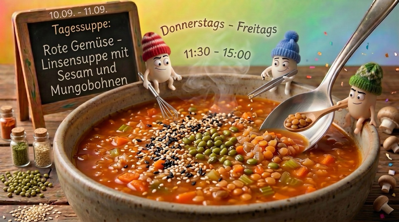 Tagessuppe immer Donnerstags und Freitags 11:30 - 15:00 Uhr
